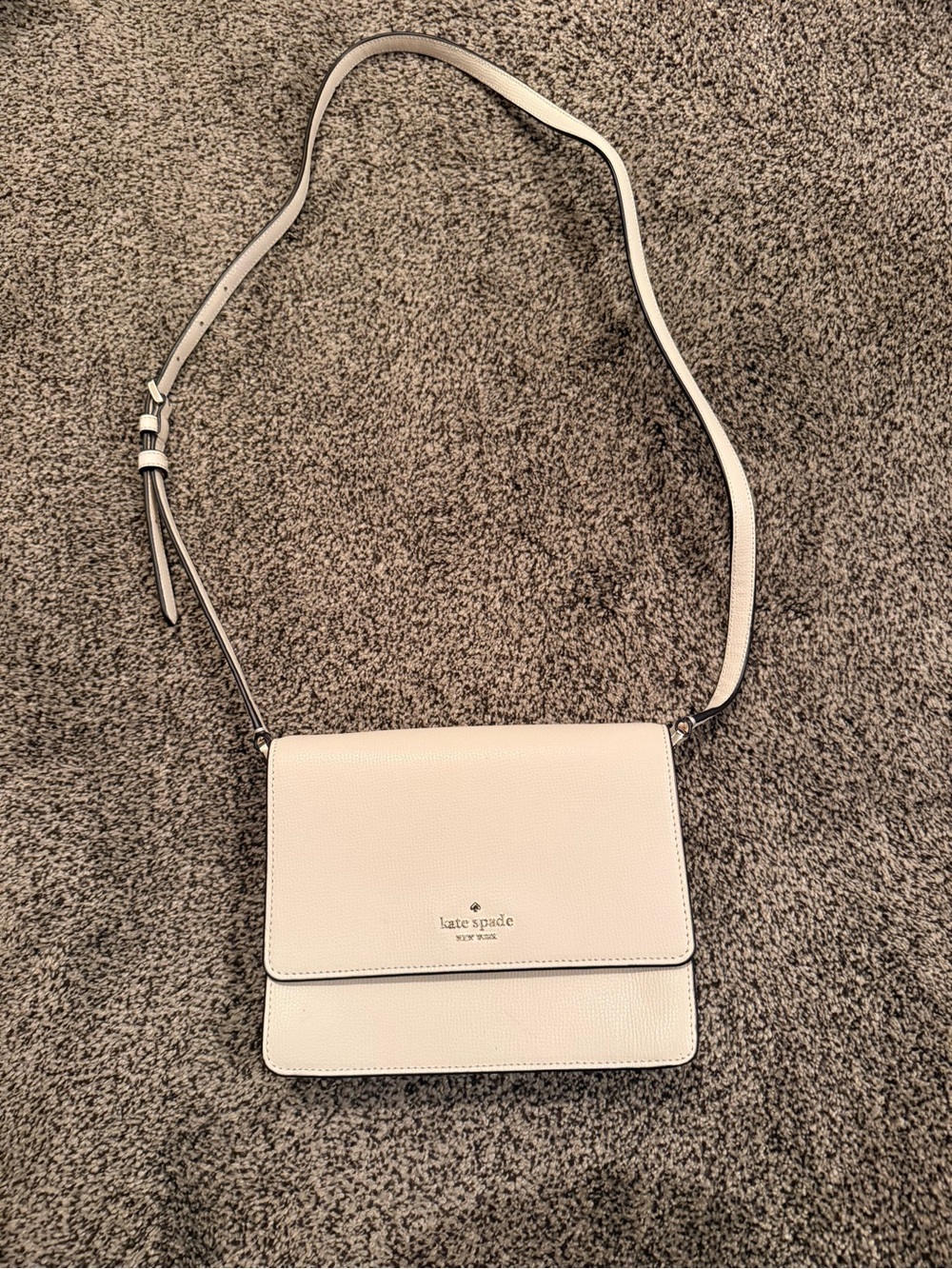 kate spade Cream Leather Crossbody Flap Bag